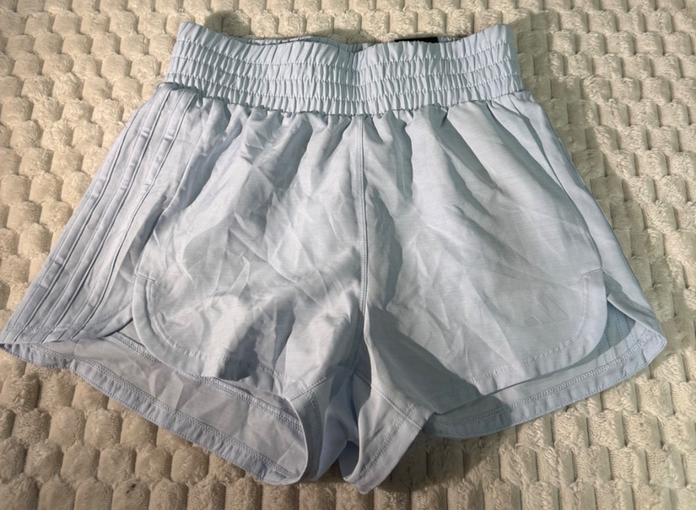 Adidas Women's Pacer Shorts XS Light Blue 3" Inseam High Rise Training NWT